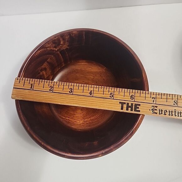 Large Wooden Salad Bowl w/4 Serving Bowls - Picture 9 of 13